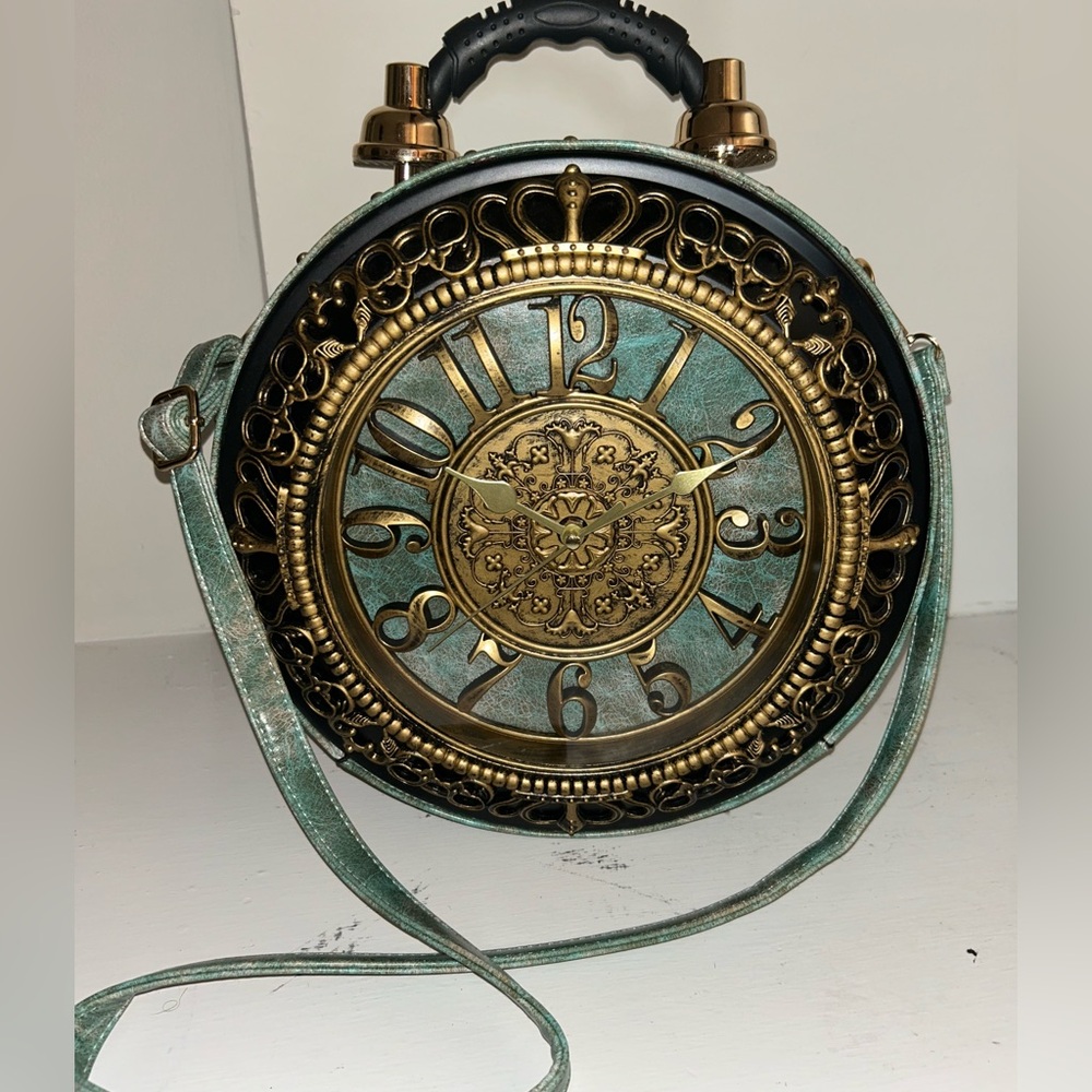 Designer Satchel with Working Battery Operated Clock